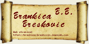 Brankica Brešković vizit kartica